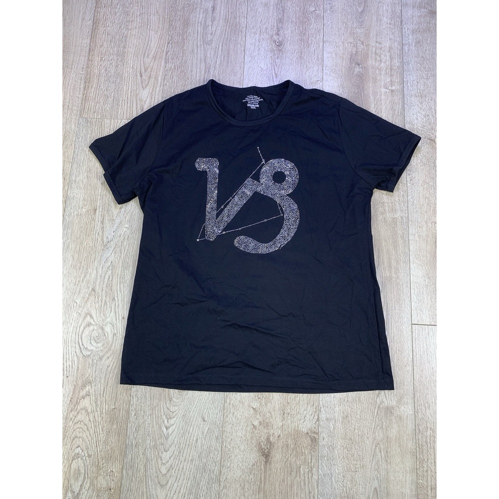 The Delicate Man Bedazzled Y2K Black Short Sleeve 3XL Short Sleeve Pullover Crew